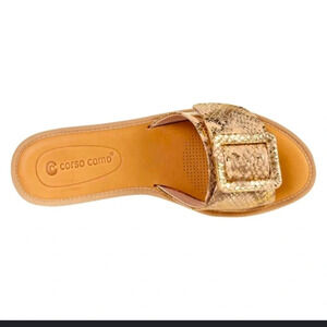 Corso Como Bahlia gold metallic 
buckle slides 7.5 78$